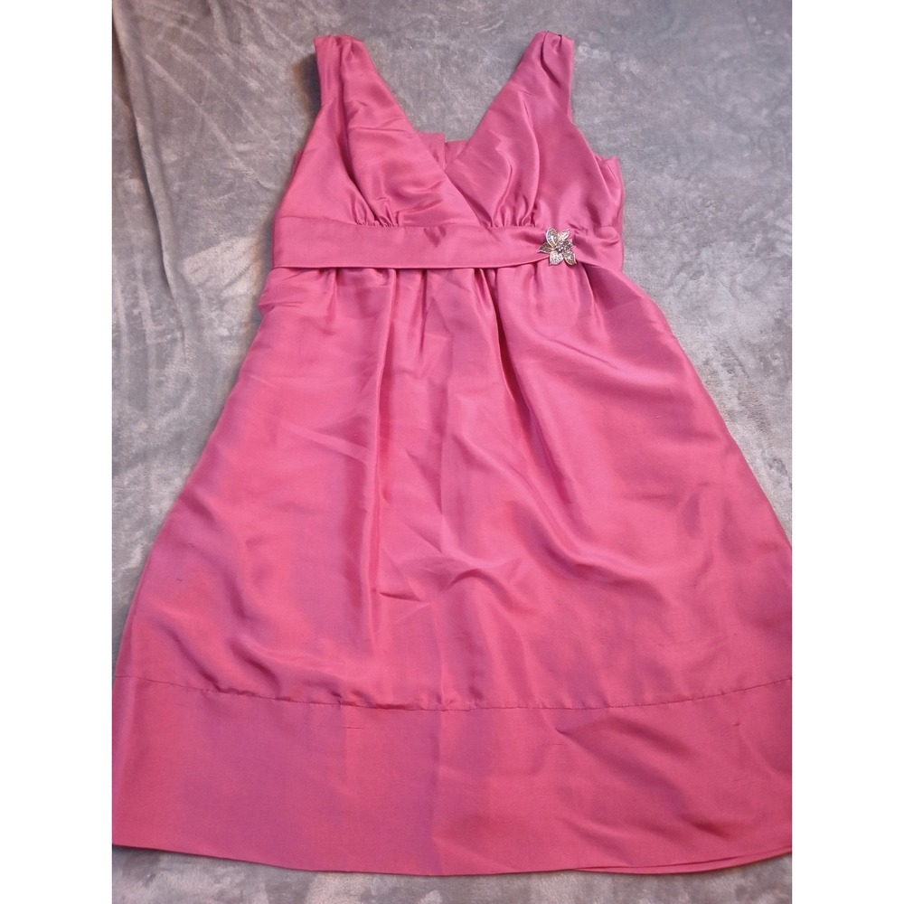 Jenny Yoo Collection Marni Dress Womens Sz‎ 14 Pink Sleeveless 100% Silk Satin